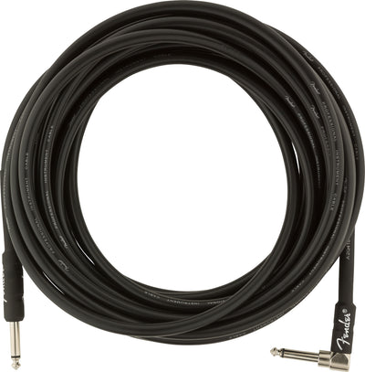 Fender 25-Foot Professional Instrument Cable, Straight-Angled, Black - 2 Pack