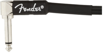 Fender 25-Foot Professional Instrument Cable, Straight-Angled, Black - 2 Pack