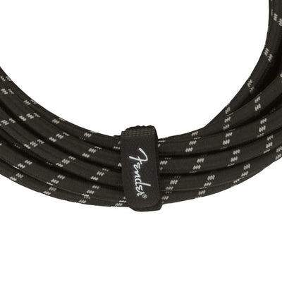 Fender 25-Foot Deluxe Instrument Cable, Straight-Straight, Black Tweed - 1 Pack