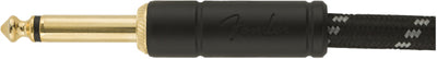 Fender 25-Foot Deluxe Instrument Cable, Straight-Angled, Black Tweed - 2 Pack