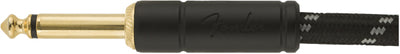 Fender 10-Foot Deluxe Instrument Cable, Straight-Angled, Black Tweed - 2 Pack