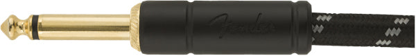 Fender 10-Foot Deluxe Instrument Cable, Straight-Angled, Black Tweed - 2 Pack