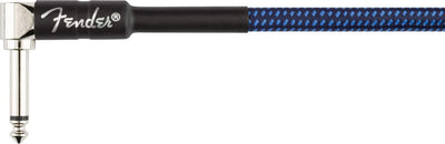 Fender 6-Inch Professional Patch Cable, Angled, Blue Tweed - 6 Pack