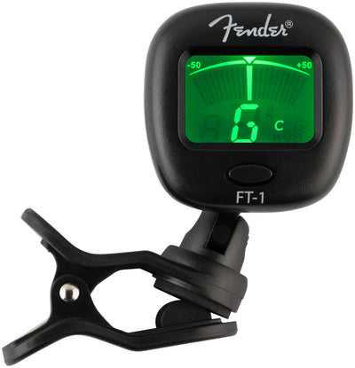 Fender Accessory Essentials Pack Bundle with Cable, Clip-On Tuner, Strap, 3-Pack Picks, and Austin Bazaar Polishing Cloth