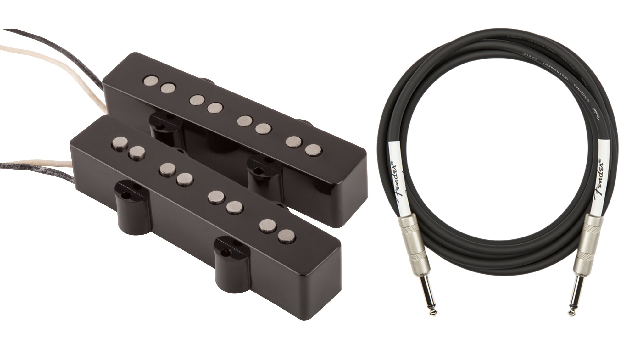 Fender Custom Shop '60s Jazz Bass Pickups - Black w/ Instrument Cable