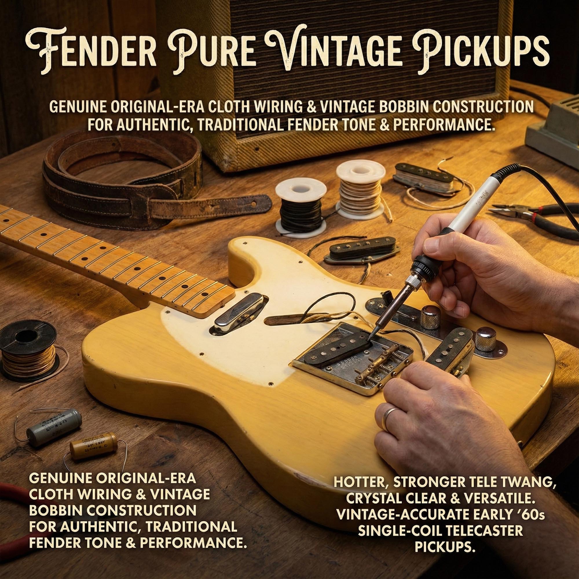 Fender Pure Vintage '64 Telecaster Pickups w/ Instrument Cable