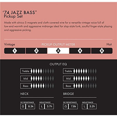 Fender Pure Vintage '74 Jazz Bass Pickup Set - Black