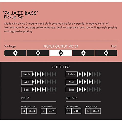 Fender Pure Vintage '74 Jazz Bass Pickup Set - Black