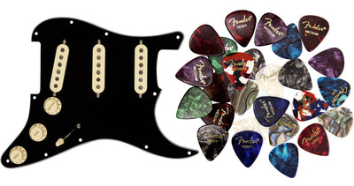 Fender Custom Shop Texas Special SSS Pre-Wired Stratocaster Pickguard - Black w/ Picks