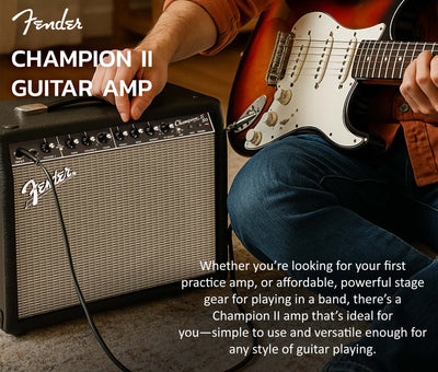Fender Champion II 50-Watt Guitar Combo Amplifier w/ Instrument Cable