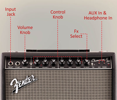 Fender Champion II 50-Watt Guitar Combo Amplifier w/ Instrument Cable
