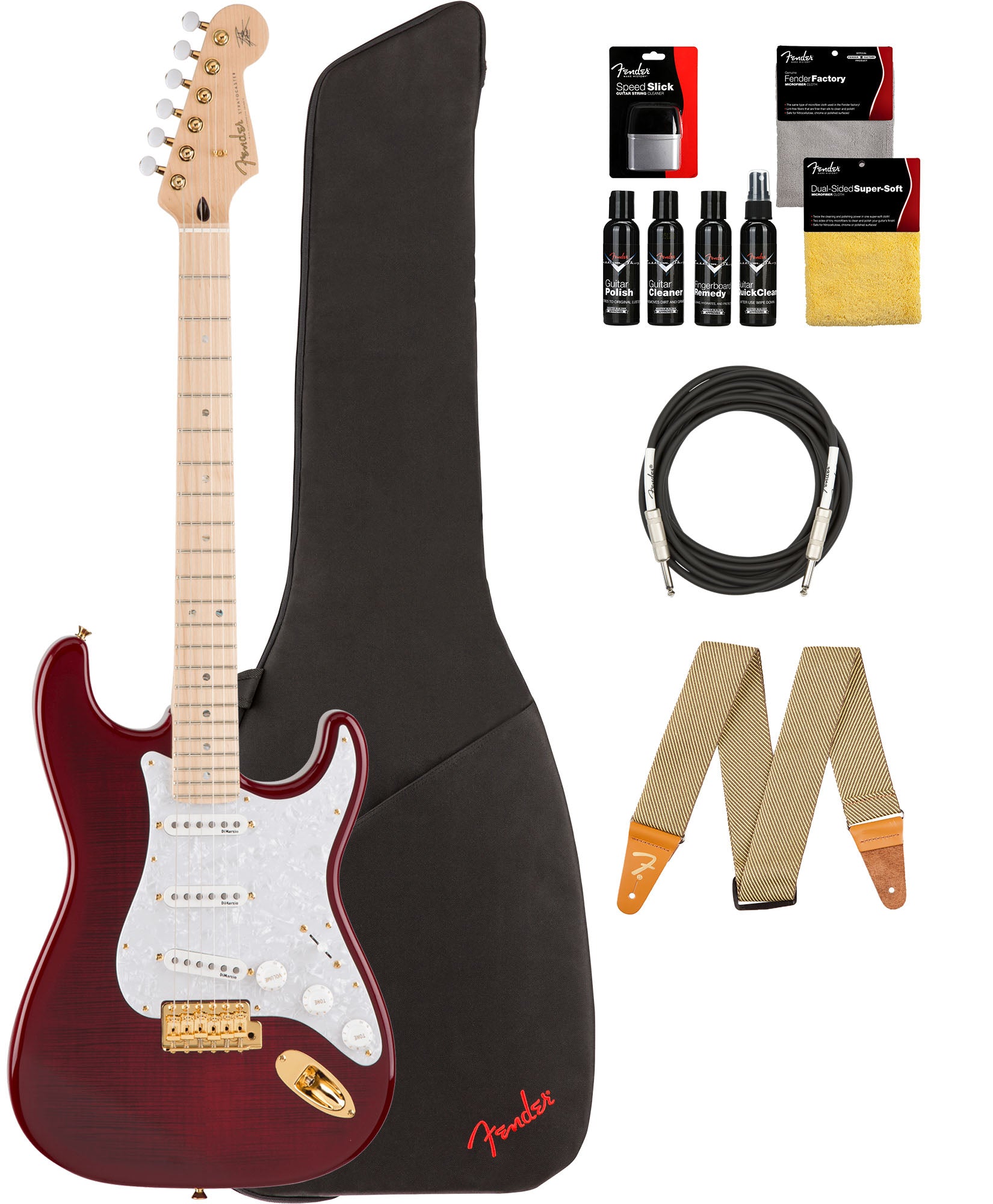 Fender Richie Kotzen Stratocaster - Transparent Red Burst w/ Gig Bag