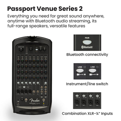 Fender Passport Venue S2 Portable PA System w/ Stands