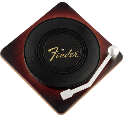Fender Turntable Coaster Set with 6 Album-Shaped Coasters - Sunburst