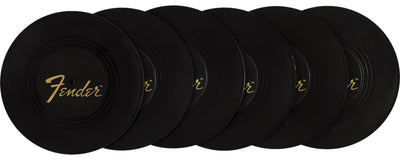Fender Turntable Coaster Set with 6 Album-Shaped Coasters - Sunburst