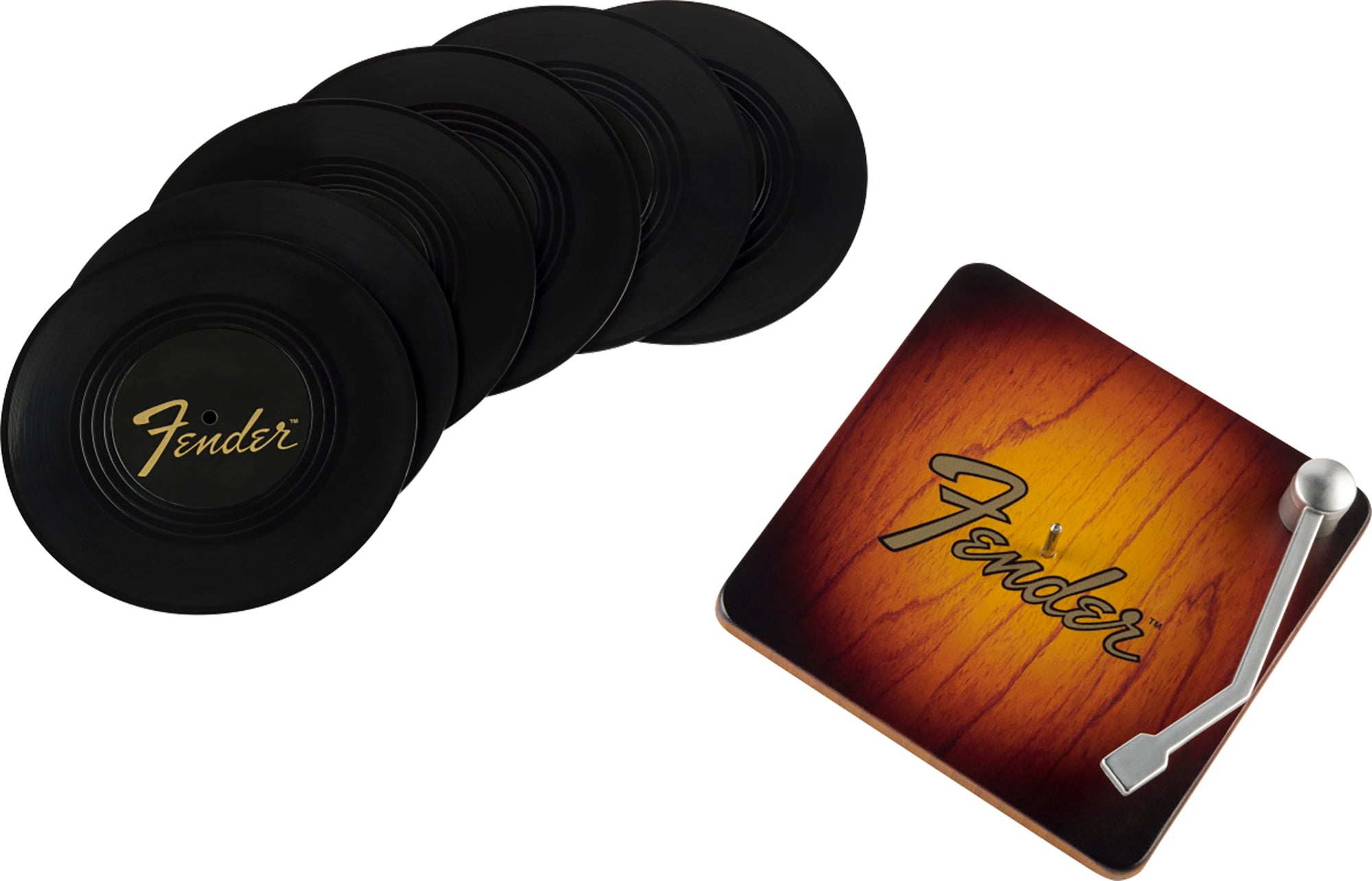Fender Sunburst Turntable Coaster Set w/ Picks