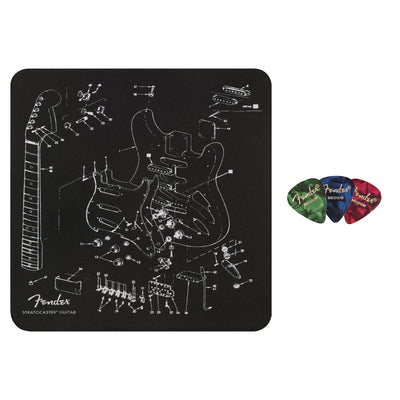 Fender Square Mousepad - Exploded Strat w/ Picks