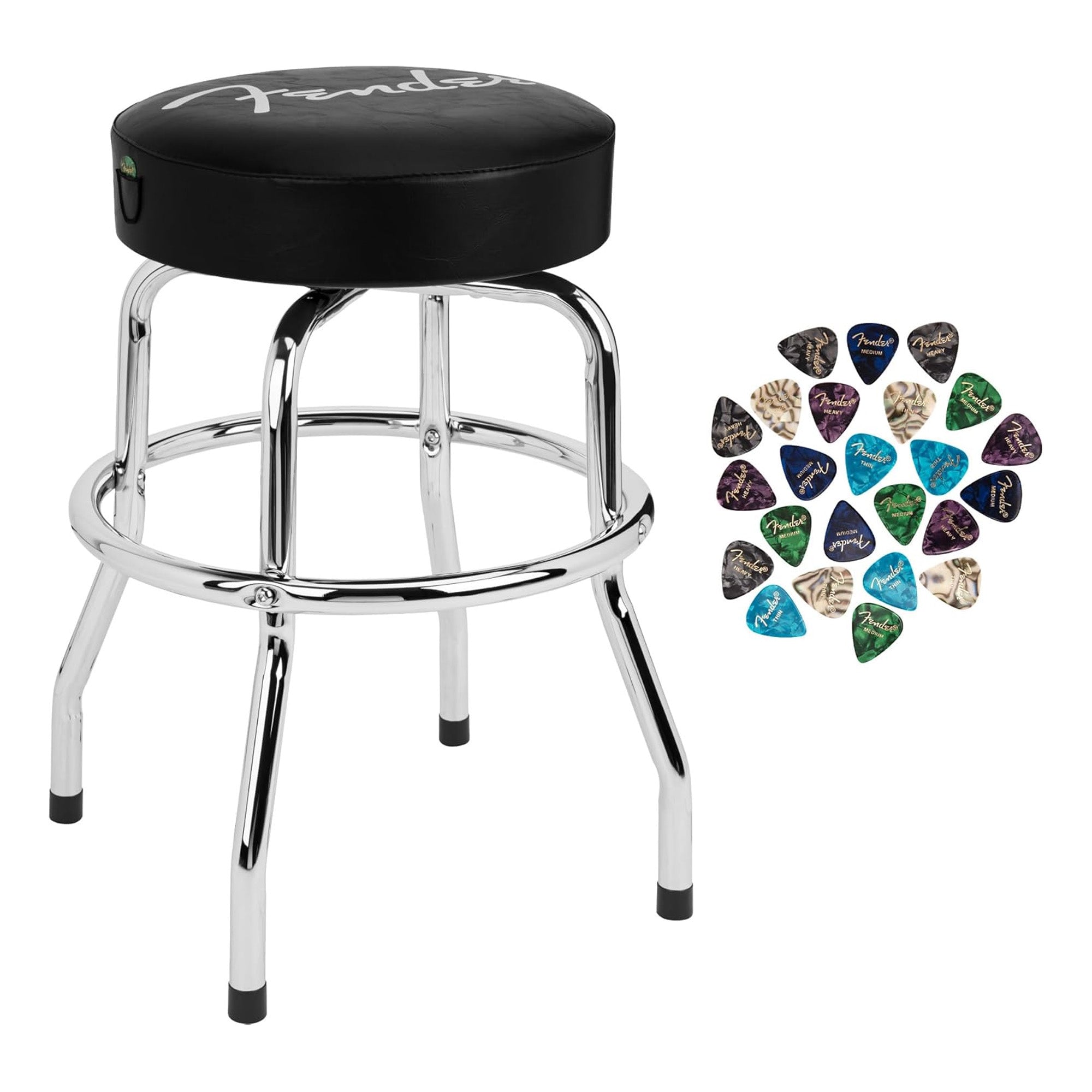 Fender 24-Inch Spaghetti Logo Pick Pouch Barstool w/ Picks
