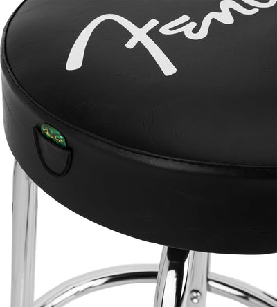 Fender 30-Inch Spaghetti Logo Pick Pouch Barstool - Black and Chrome w/ Picks