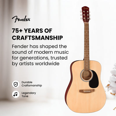 Fender FA Series Dreadnought Acoustic Guitar - Natural w/ Gig Bag