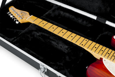 Gator GC-ELECTRIC-A Deluxe Molded Case for Electric Guitars - Black w/ Instrument Cable