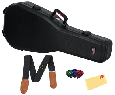 Gator GTSA-GTRDREAD ATA Molded Polyethylene Case for Dreadought Acoustic Guitars w/ Strap