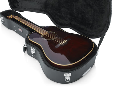 Gator GW-DREAD Deluxe Wood Case for Dreadnought Acoustic Guitars w/ Strap