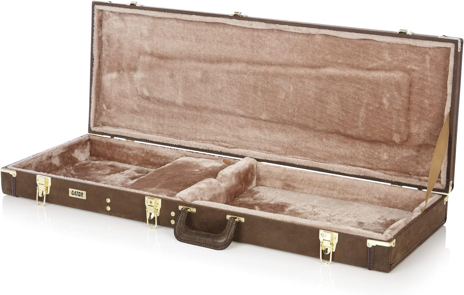 Gator GW-ELECT-VIN Deluxe Wood Case for Electric Guitars - Vintage Brown