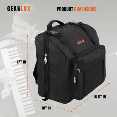Gearlux ACB-320 Accordion Backpack Gig Bag - Black
