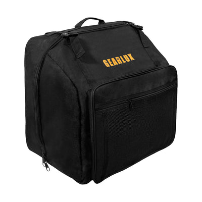 Gearlux Accordion Backpack Gig Bag with Shoulder Straps and A4-Size Pouch - Black