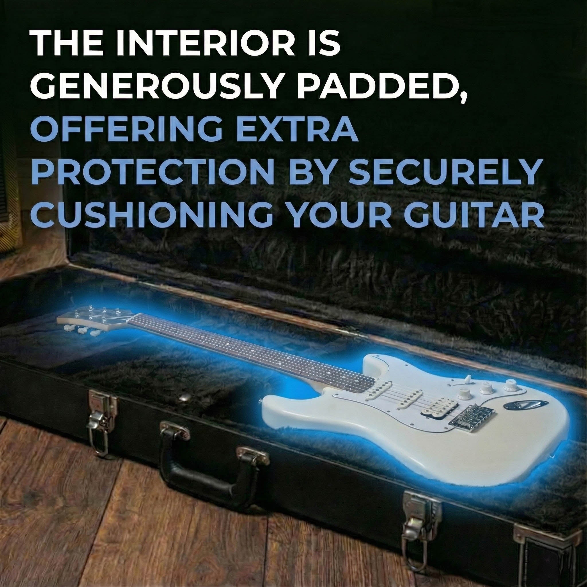 Gearlux Rectangular Bass Guitar Hard Case - Black