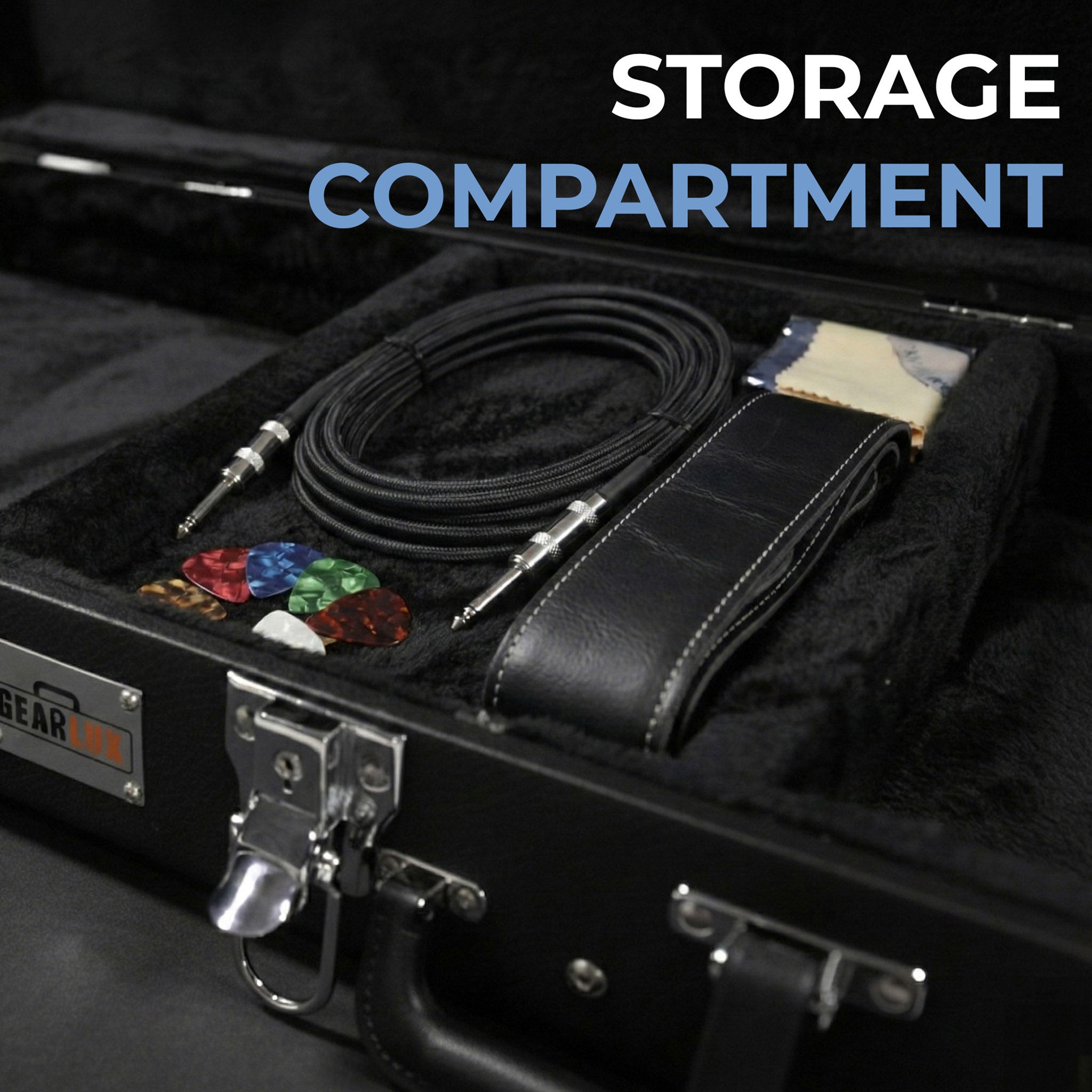 Gearlux Rectangular Bass Guitar Hard Case - Black