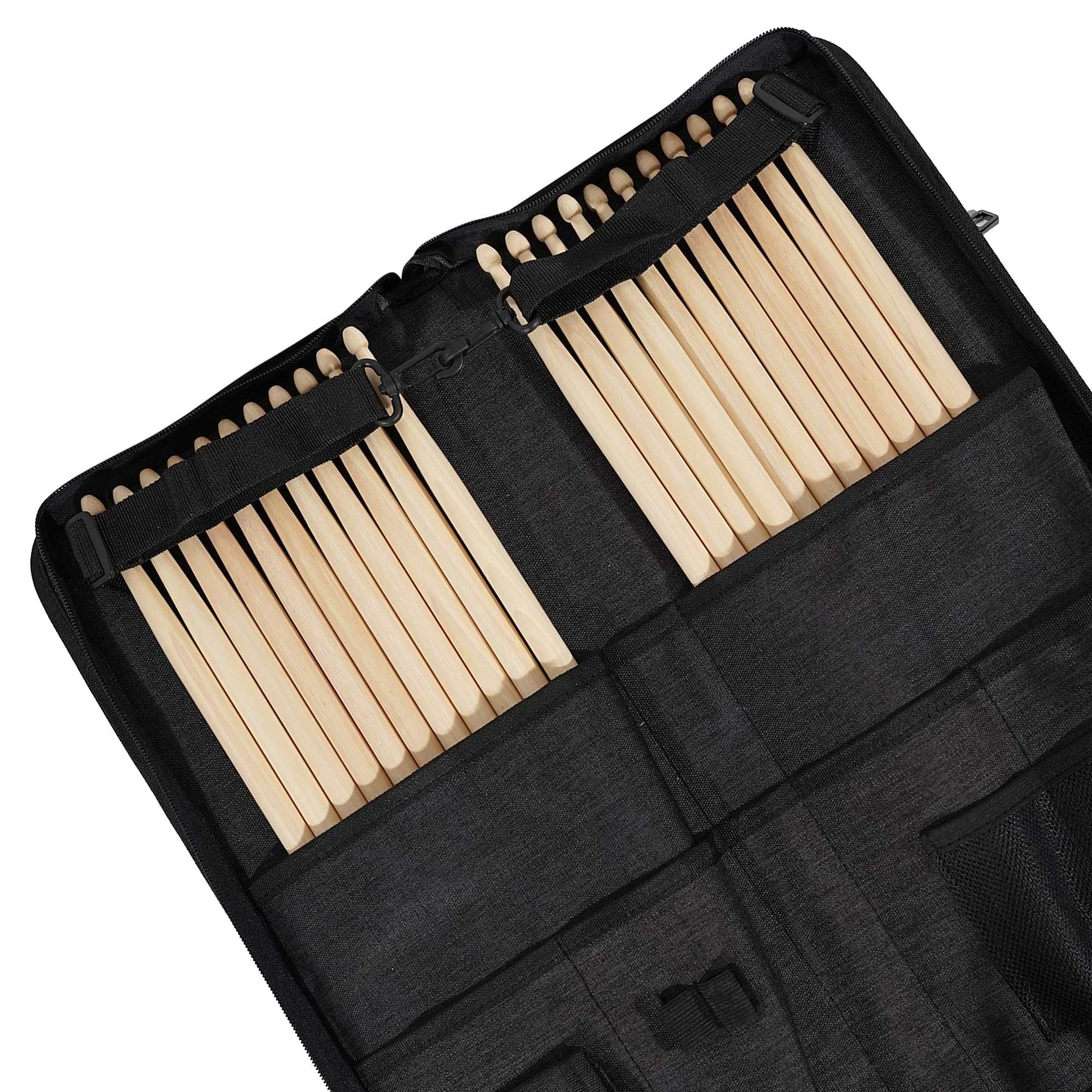 Gearlux 12-Pair Drumstick Bag with 5mm Padding and 1mm Plastic Plate