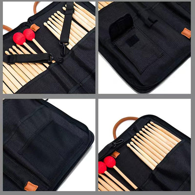 Gearlux 12-Pair Drumstick Bag with 5mm Padding and 1mm Plastic Plate