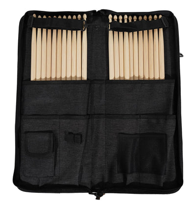 Gearlux 12-Pair Drumstick Bag with 5mm Padding and 1mm Plastic Plate