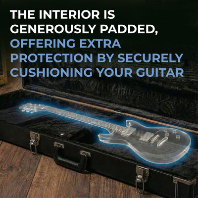 Gearlux Rectangular Electric Guitar Wooden Hard Case - Black