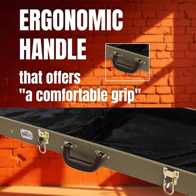 Gearlux Rectangular Electric Guitar Wooden Hard Case - Tweed