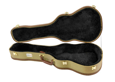 Gearlux Soprano Ukulele Hard Case - Gold Tweed (21-Inch Length)