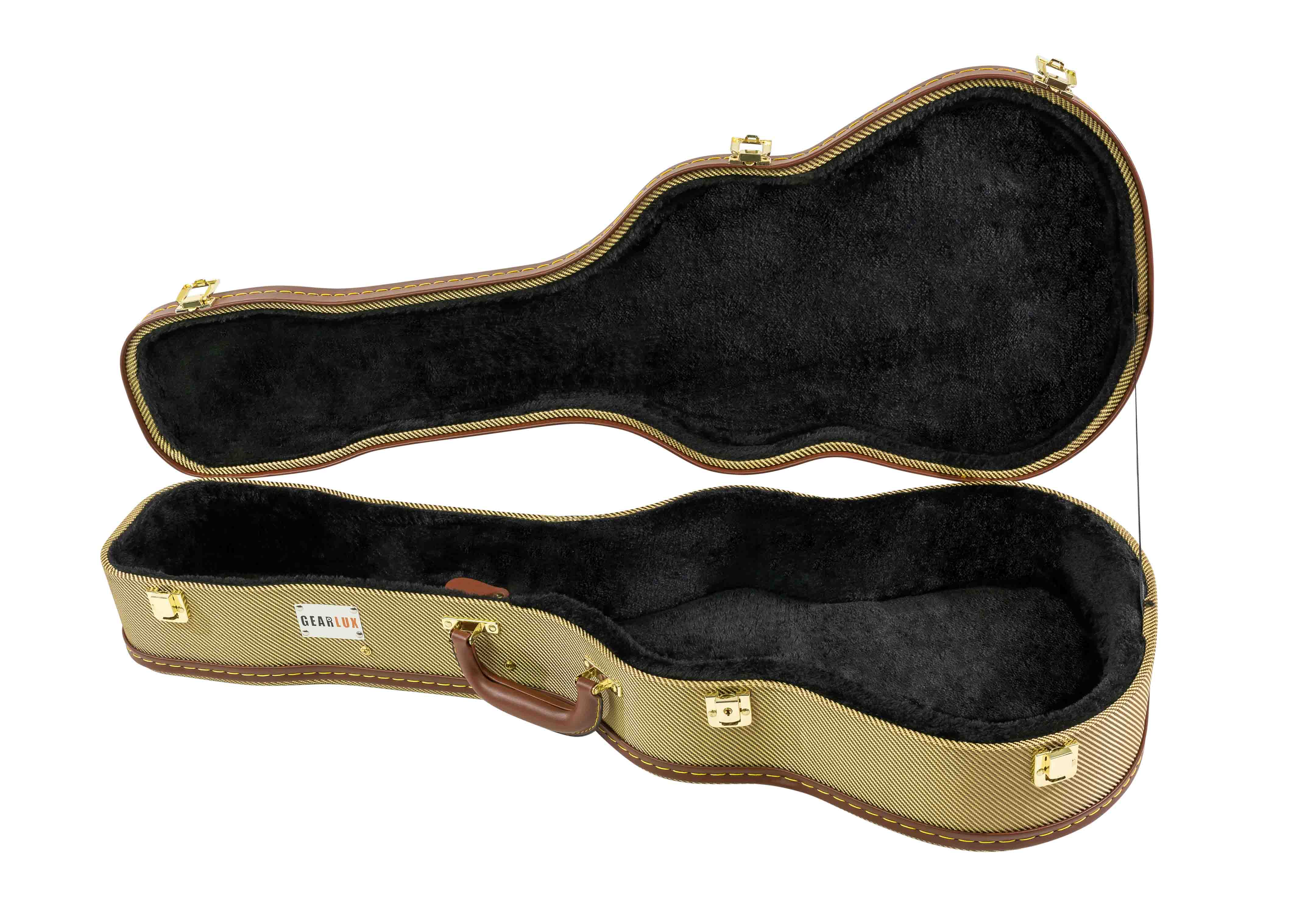 Gearlux Soprano Ukulele Hard Case - Gold Tweed (21-Inch Length)