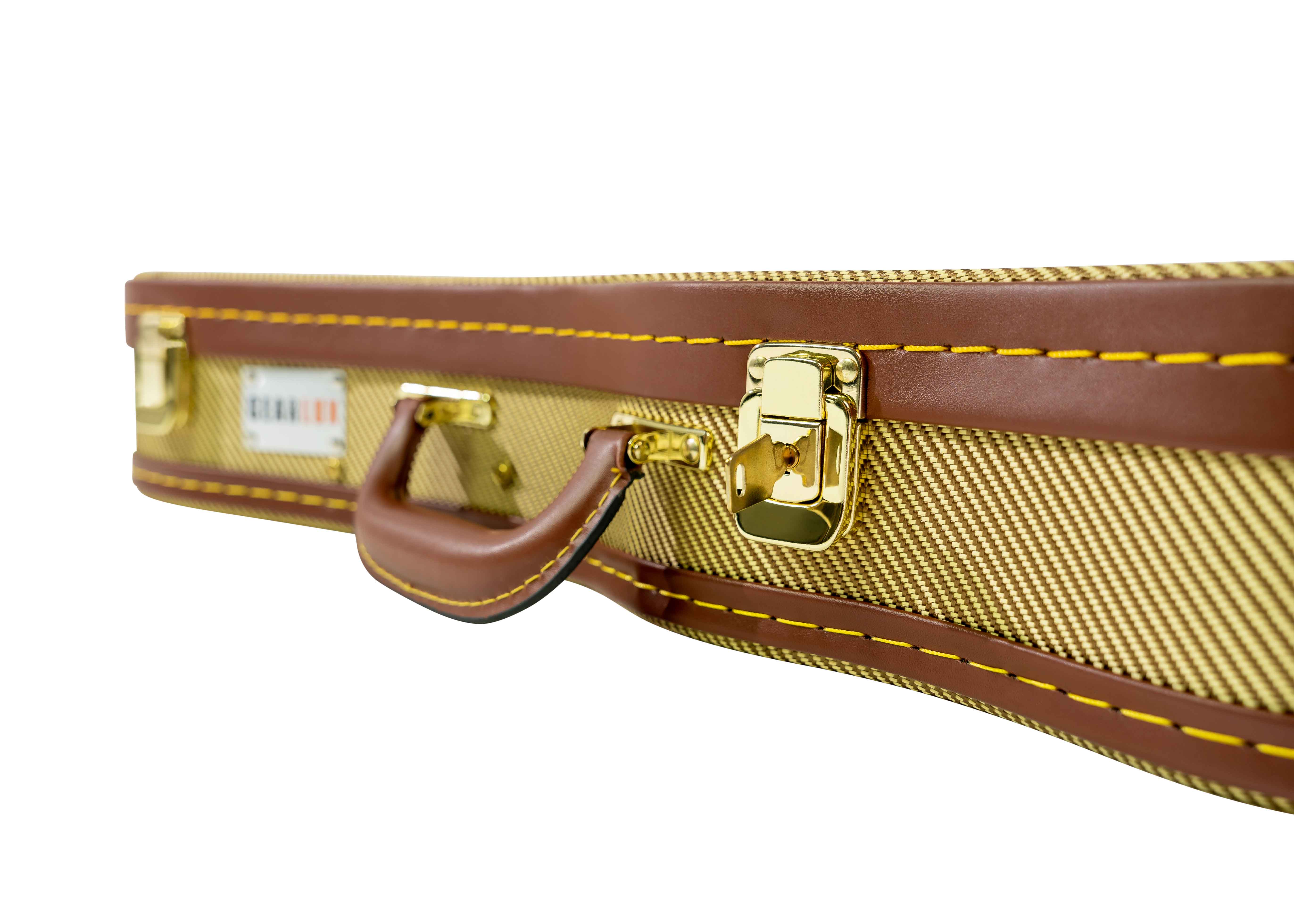 Gearlux Soprano Ukulele Hard Case - Gold Tweed (21-Inch Length)