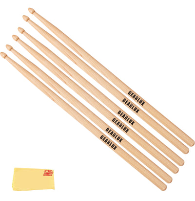 Gearlux American Hickory 5A Drumsticks - 3 Pair