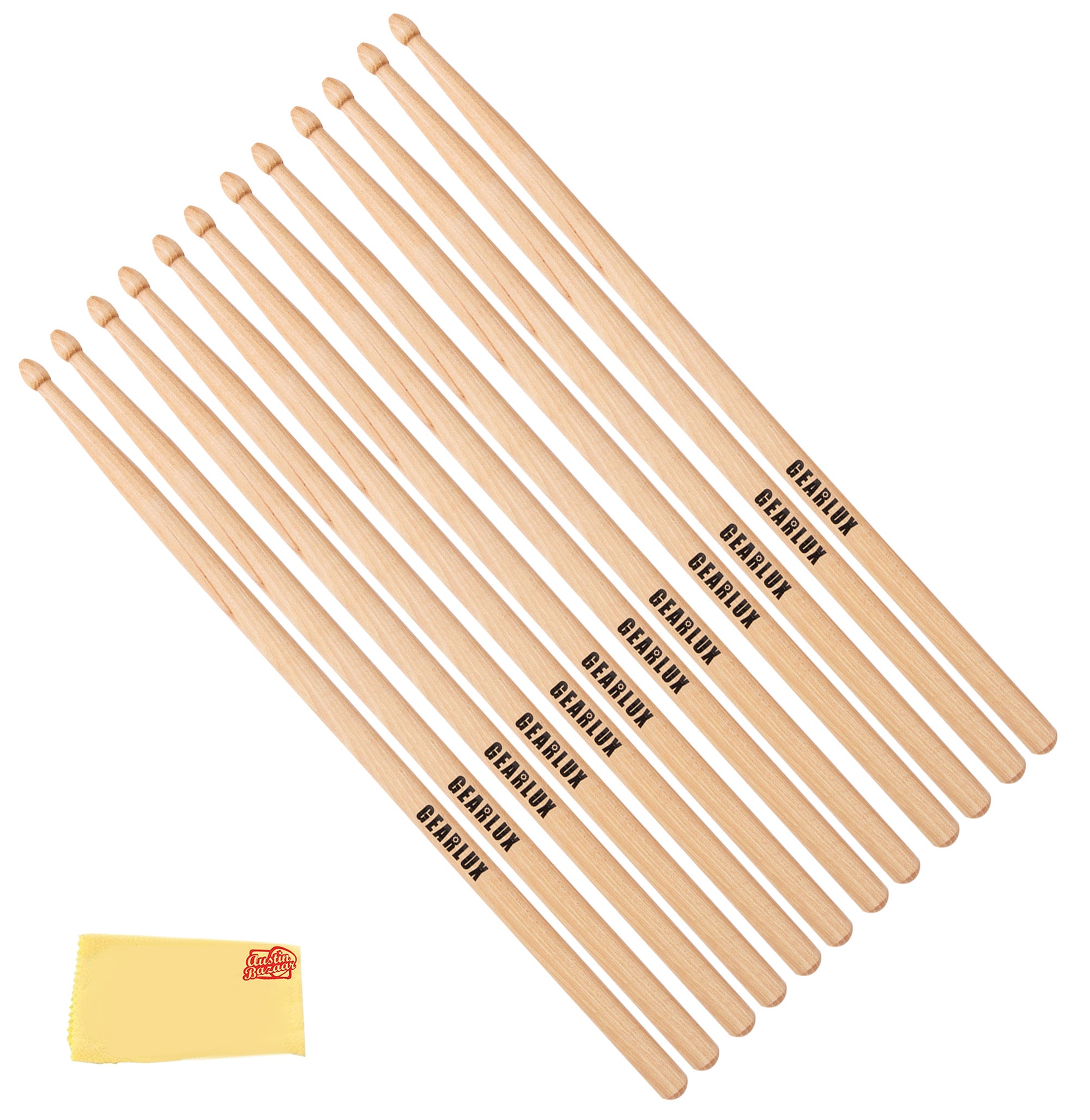 Gearlux American Hickory 5A Drumsticks - 6 Pair