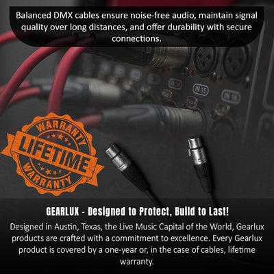 Gearlux 50-Foot 3-Pin Male-to-Female DMX Cable - 2 Pack