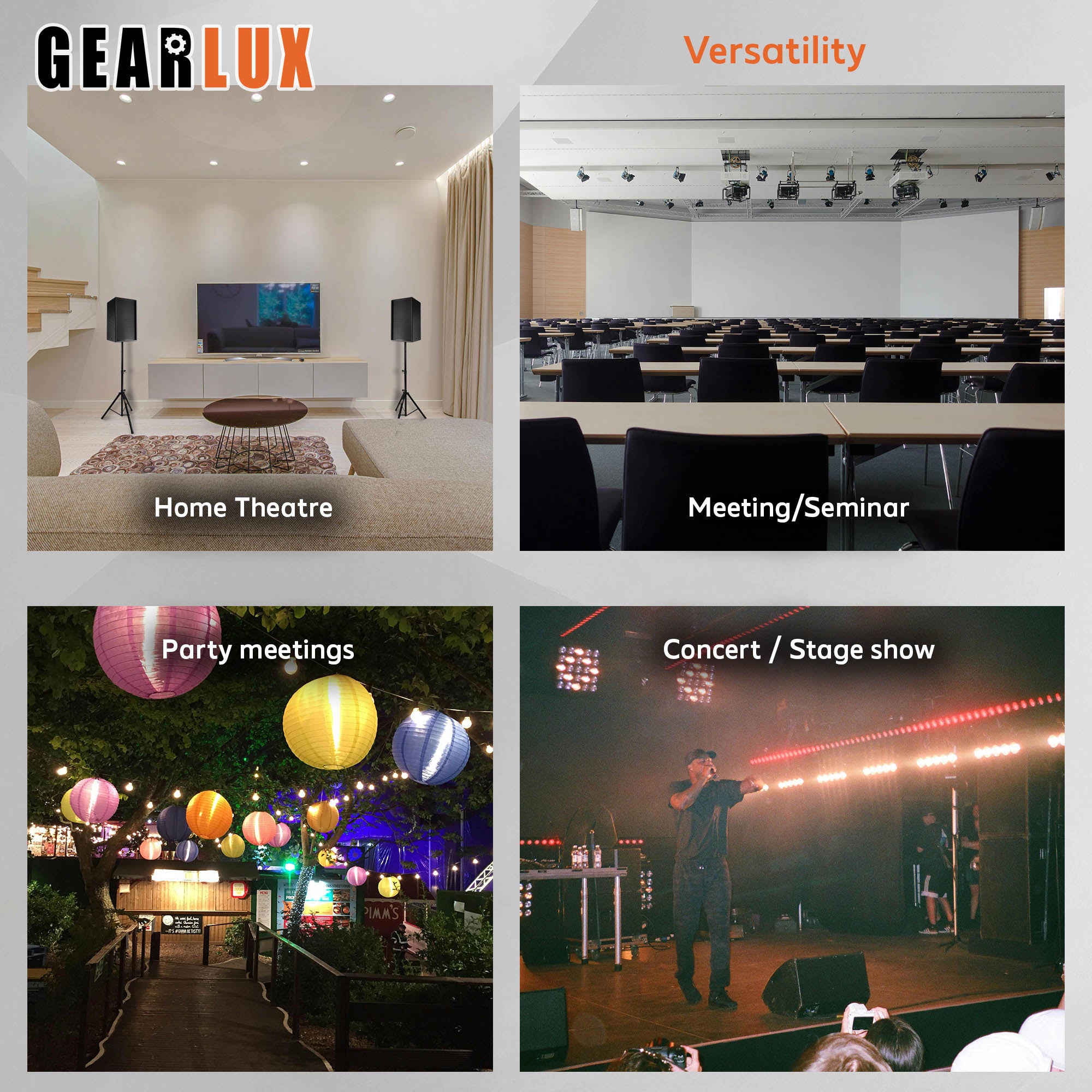 Gearlux Tripod Speaker Stands with Carrying Case and Speaker Cables