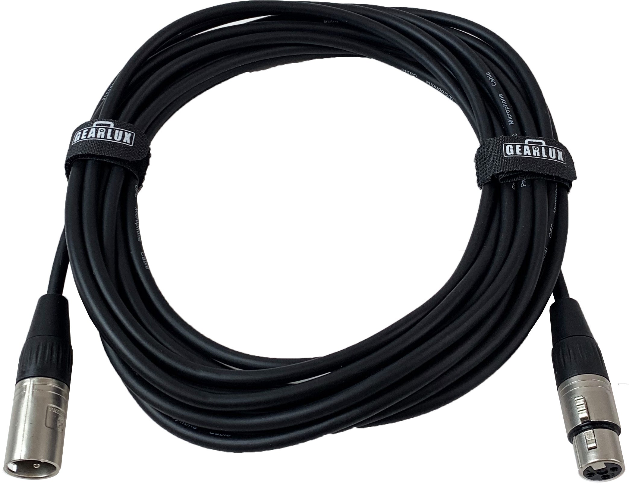 Gearlux 25-Foot XLR Microphone Cable, Fully Balanced, Male to Female, Black