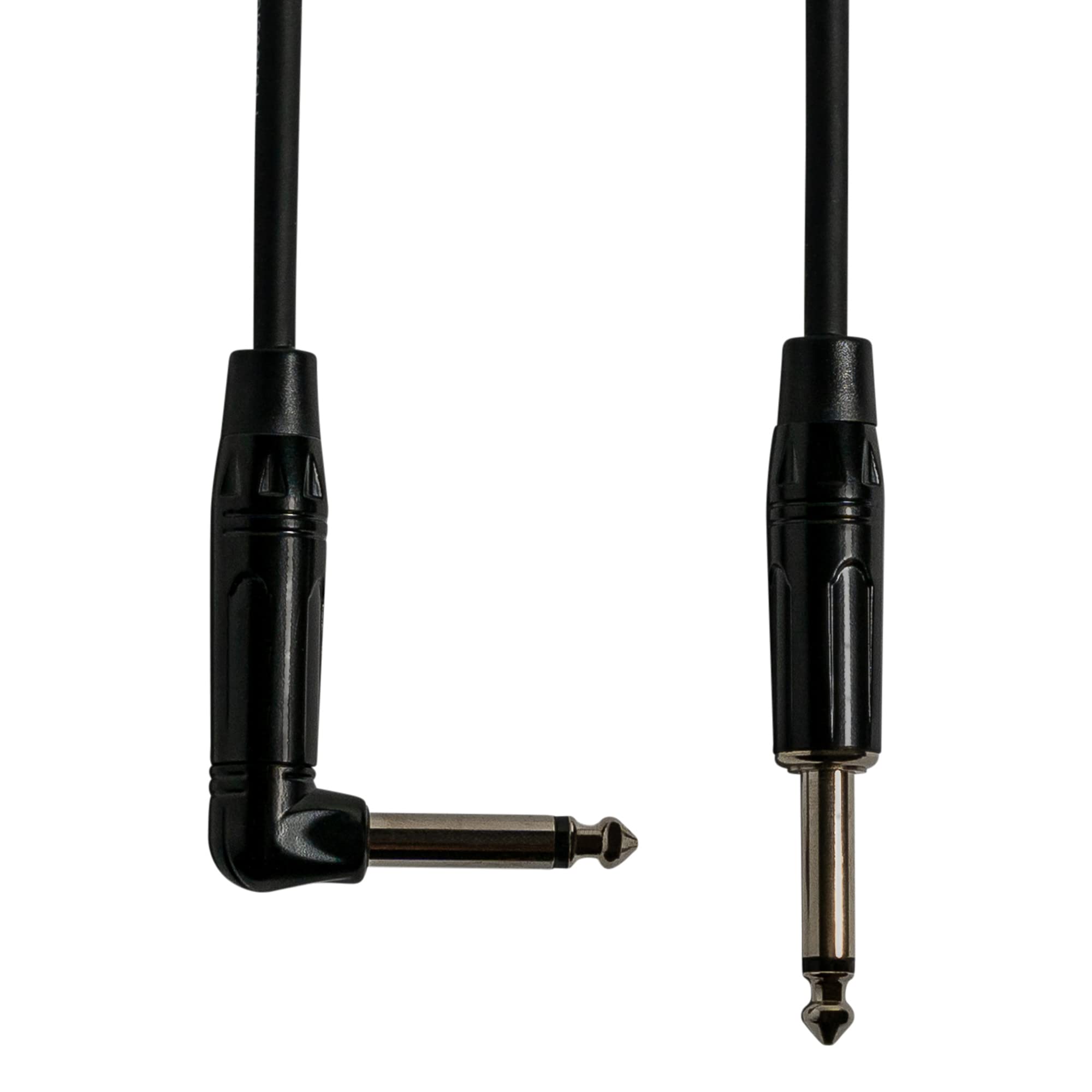 Gearlux 36-Inch Guitar Patch Cable, 1/4 Inch, Straight-Angled, Black - 10 Pack