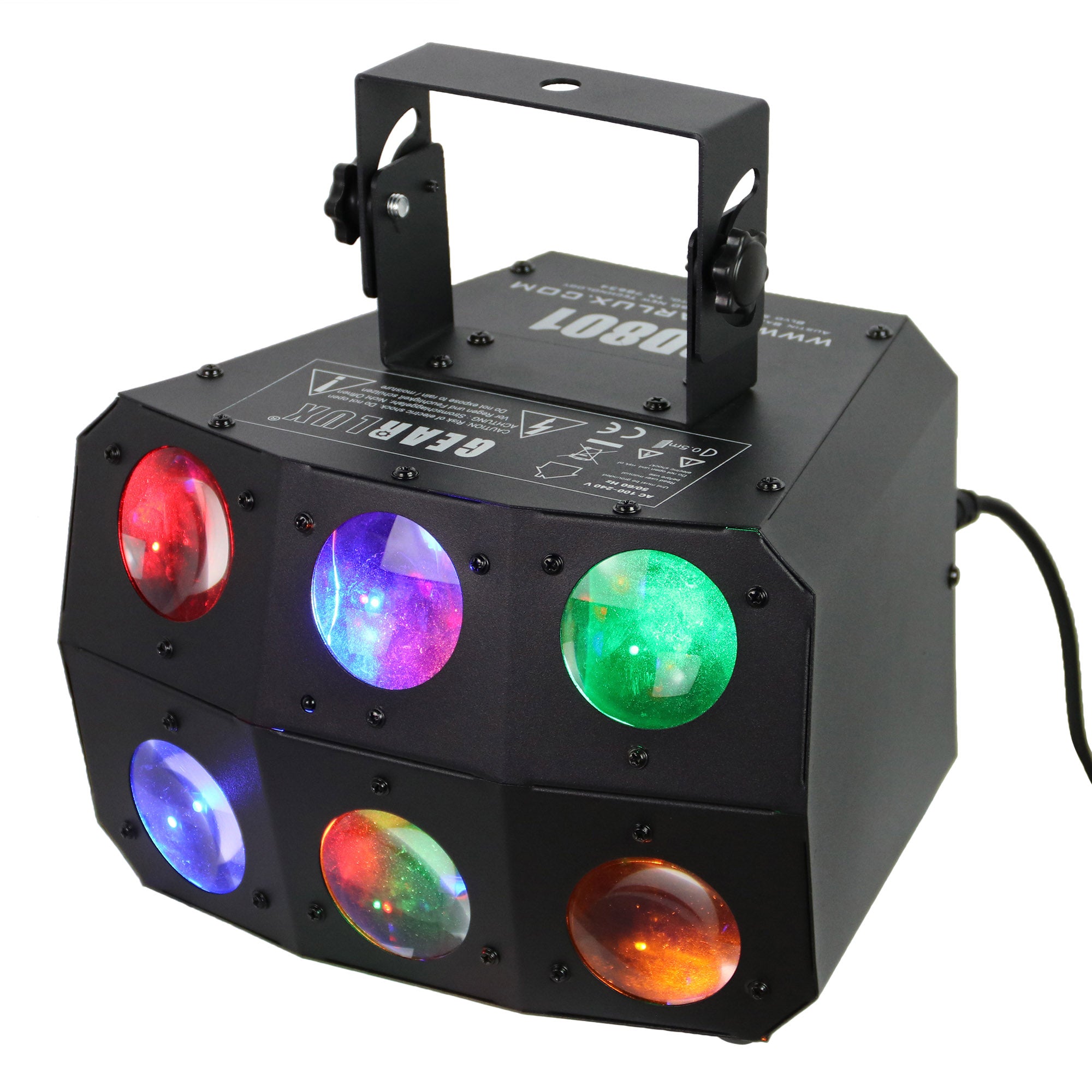 Gearlux 24PCS 3-Watt RGBW LED Derby Matrix Beam Light with 4 Digit LED Display