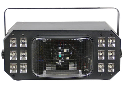 Gearlux 3-in-1 Strobe/UV Derby Light 10-Watt 2PCS RGBW CREE LEDs and 12PCS UV+White LED