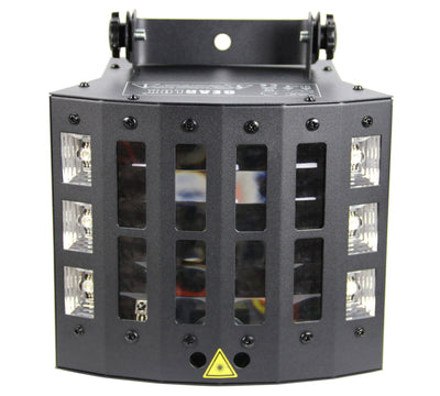 Gearlux 4-in-1 LED Strobe/UV Derby Light 3-Watt 9pcs LEDs and 6pcs UV+White LEDs