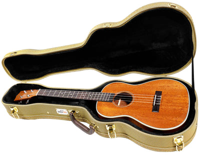Gearlux UC107-B Baritone Ukulele Wooden Tweed Case